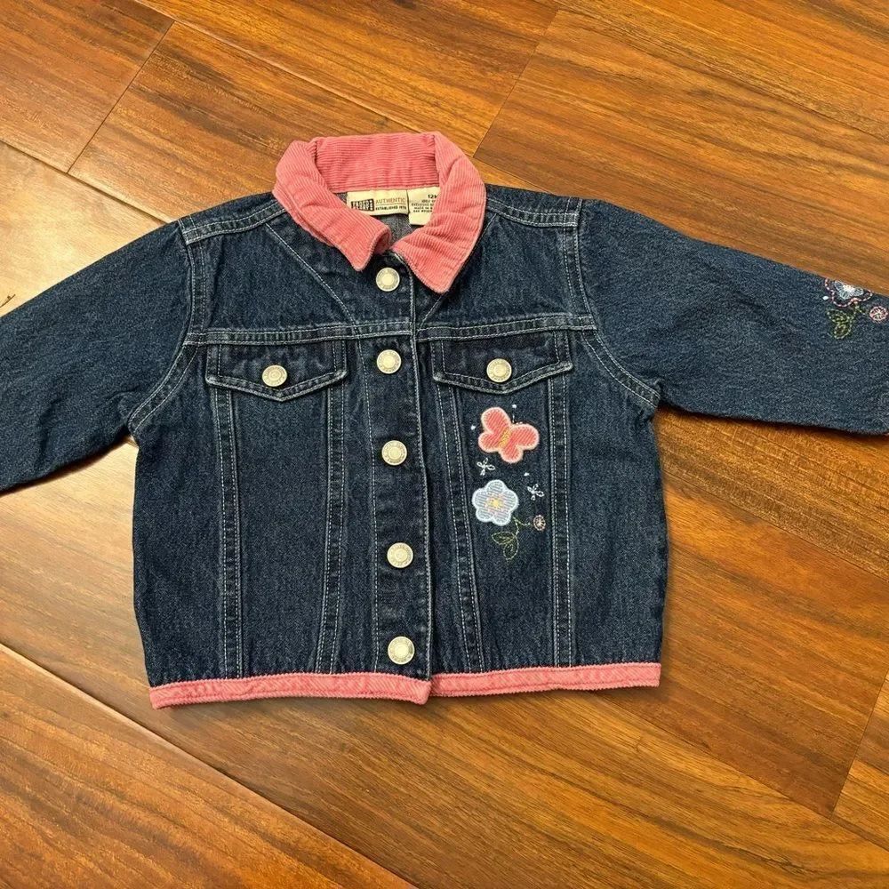 Faded Glory vintage denim embroidered Jean jacket